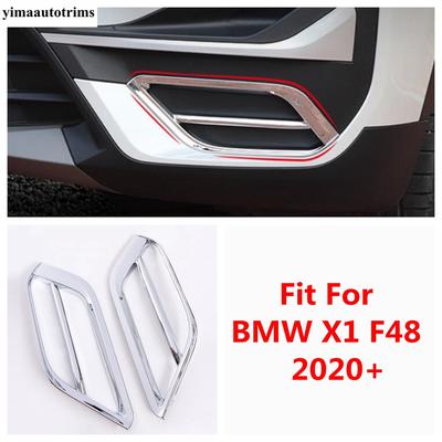 Car Front Bumper Fog Lights Lamps Frame Decoration Cover Trim ABS Chrome Accessories Exterior Refit Kit For BMW X1 F48