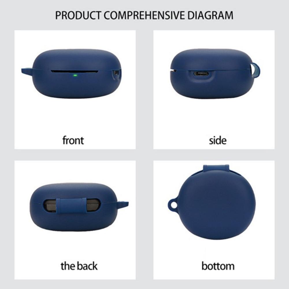 For QCY T13 ANC 2 Bluetooth-compatible Earphones Case with Anti Lost Buckle Silicone Protective Cover