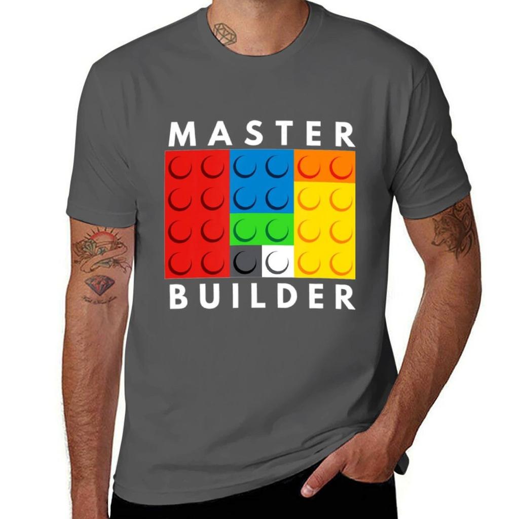Master Builder Building Blocks Brick Builders Toys Tshirt Modern Style Print Tshirt