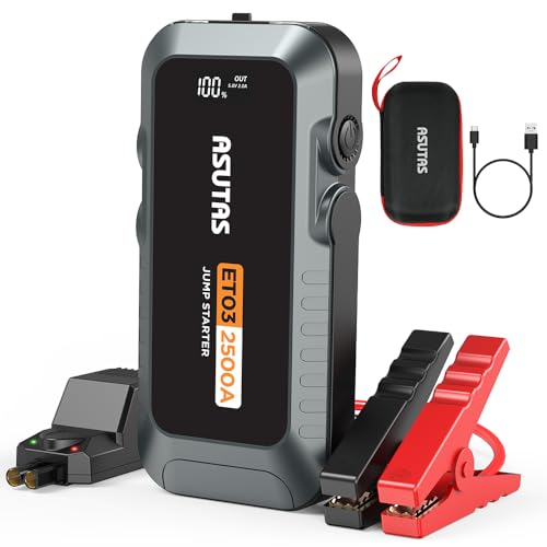 

ASUTAS Jump Starter, 21800mAh, Large Capacity, with Display, 12V Car Engine Starter, 2500A Peak Current (Compatible with Gasoline Vehicles up to
