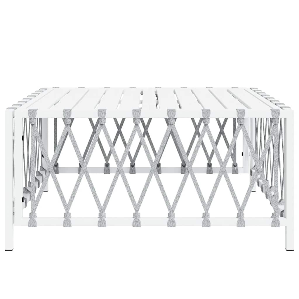 Vidaxl Garden Table, White, 70X70X34 Cm, Wicker