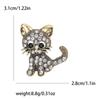 Enamel Cat Pin for Women Unisex Rhinestone Cats Brooch Kitten Lapel Pins Banquet Party Backpack Gifts Jewelry Accessories
