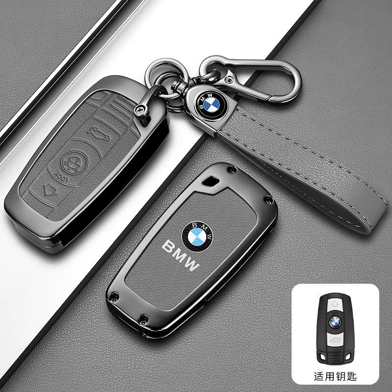 BBKT7 Zinc Alloy Leather Car Smart Key Case Cover for BMW 1 3 5 7 Series X1 X3 X4 X5 F10 F15 F16 F20 F30 F18 F25 M3 M4 E34 Sticker