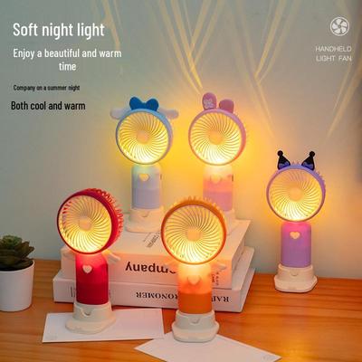 Cartoon Night Light & USB Rechargeable Mini Fan