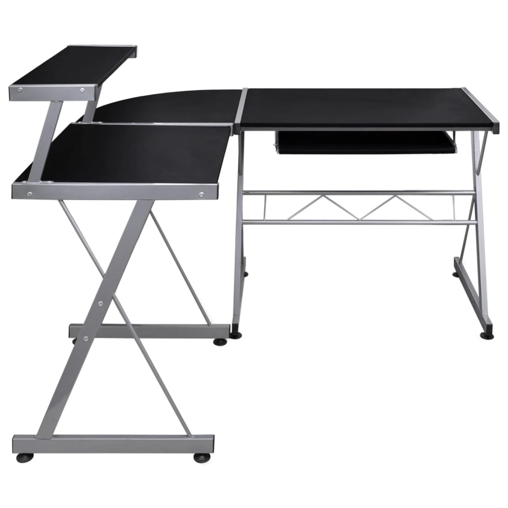 L shaped Computer Desk Black 132 x 112 x 99 cm Engineered Wood