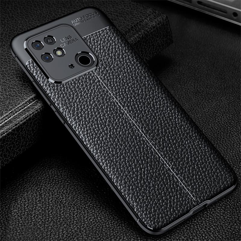For Xiaomi Redmi 10C Case Cover Redmi 10C 10A 10 5G 9 9A 9C 12C Cover Silicone luxury Leather Rubber Case For Redmi 10C Case For Redmi 10C чёрный
