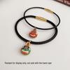 Zodiac Year Red and Black Rope Bracelets: Gold Hand Rope, Women's, Men's, Titanium Steel Leather, Non-Fading.