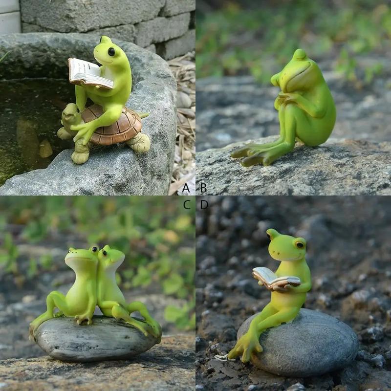 Crafts Statues  Small Frogs  Small Figurines  Multi-headed Miniature Landscape  Fairy Garden Decoration  Interior Decoration