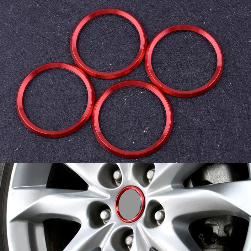 Car Aluminum 4Pcs Red Wheel Center Hub Ring Cover Trim Fit For Mazda3 Mazda6 CX-5 CX-3 2016 2017