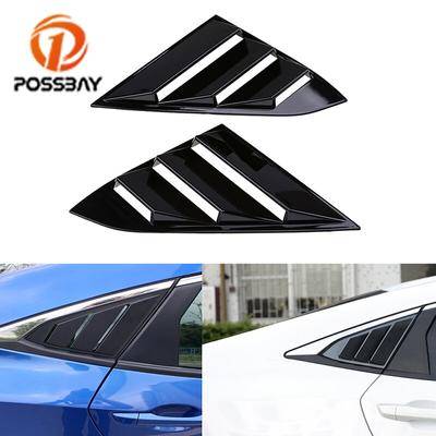 2pcs Rear Window Panel Decoration Bonnet Vents for Honda Civic Sedan 2016-present 1/4 Quarter Side Window Louvers Sticker