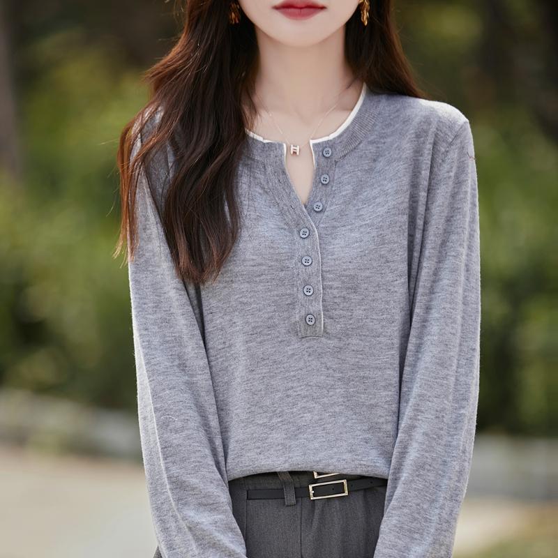 Cashmere genser for kvinner Qinghe cashmere 50 % ull 50 % silke Dame høst og vinter kashmir genser myk og varm