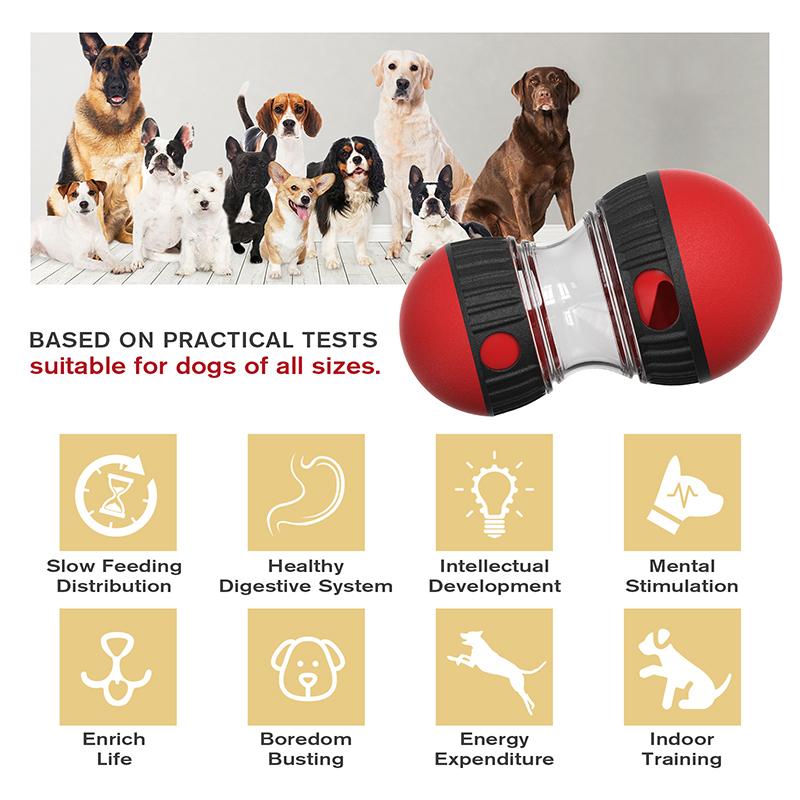 Hundeballspielzeug, interaktives Spielzeug zum Auslaufen von Futter, Leckerli, mentaler Schutz, Magenstimulation, Fütterung, Hundenapf, Hundekauspielzeug, Heimtierbedarf