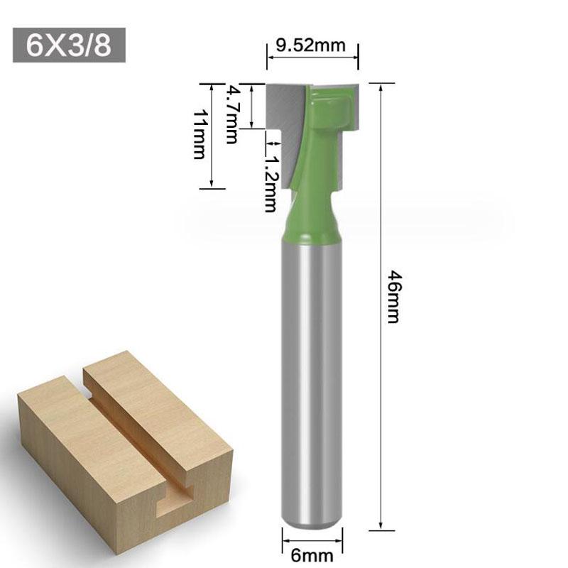 1/3 pz 1/4 pollice 6 mm gambo T slot router bit bullone esagonale foro chiave foro chiave lavorazione del legno fresa fresa finale