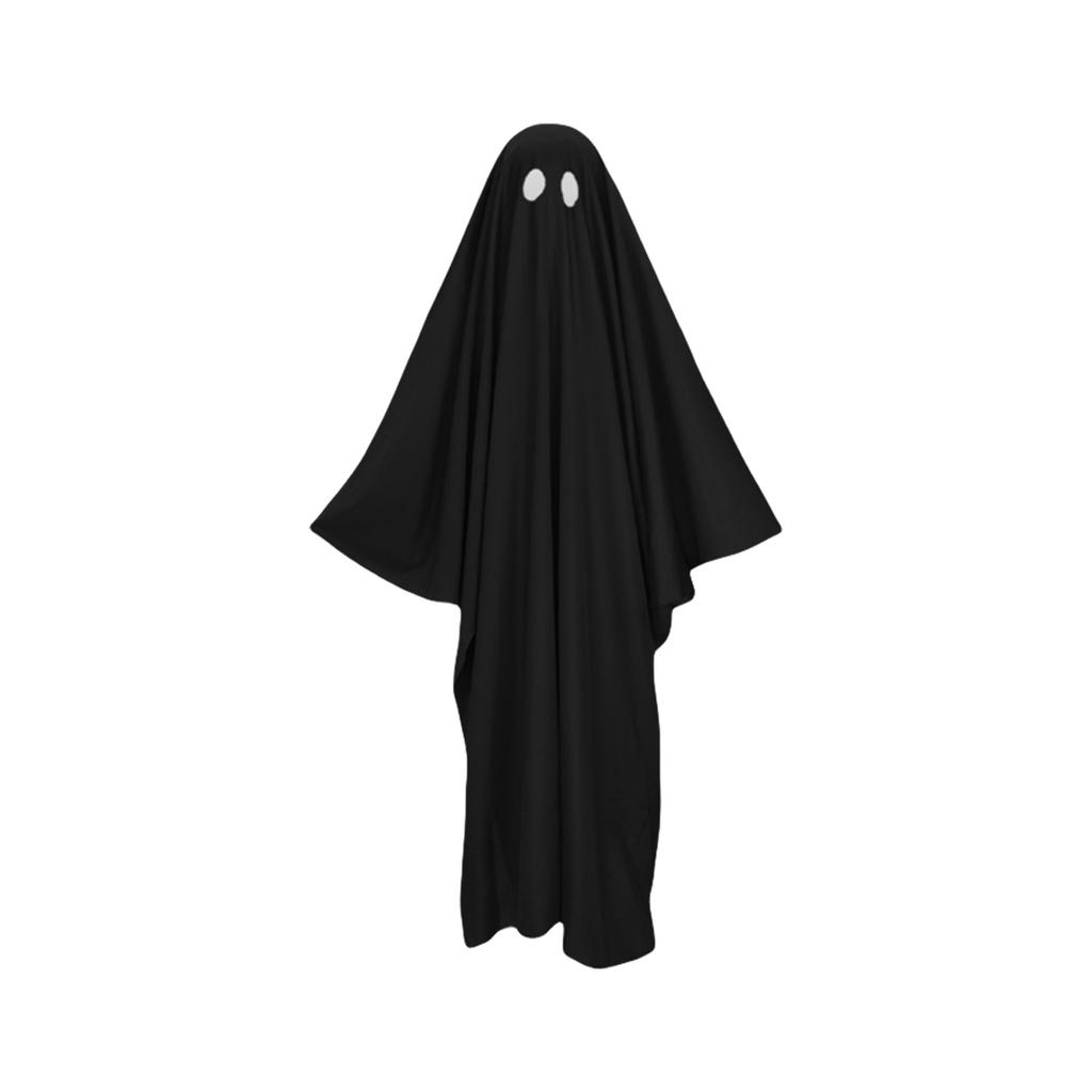 Halloween Ghost Costume Cloak For Adults Kids Adjustable Spooky Party Outfit Polyester Cotton Material