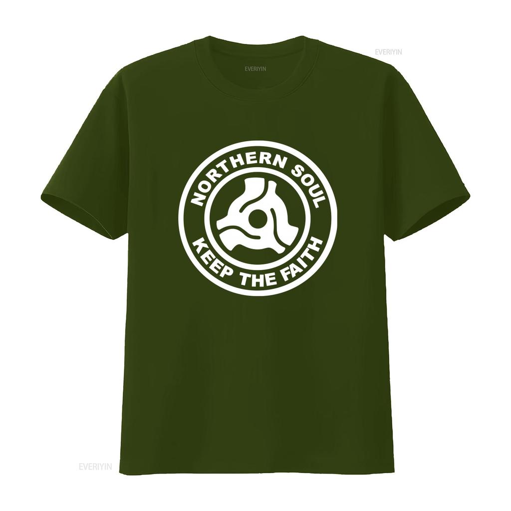 Northern Soul Keep The Faith Retro Disco Music T Shirt for Men Comfortable Cotton Loose Fit vintage Washed Soft Stylish