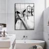Black and White Girls Bathroom Decor Woman In Bathtub Print Poster Canvas Painting Wall Art for Toilet Fashion Home Decoration