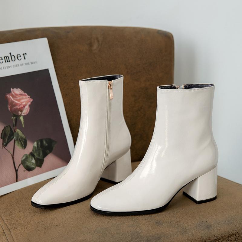 Fashion 2024 Women's Spring Autumn New Collection Solid Color Side Zipper High Heels Versatile Comfortable Large Fashion Boots for Women