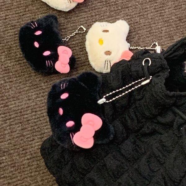 Очаровательный плюшевый брелок-кукла с бантом в стиле Black-Pink