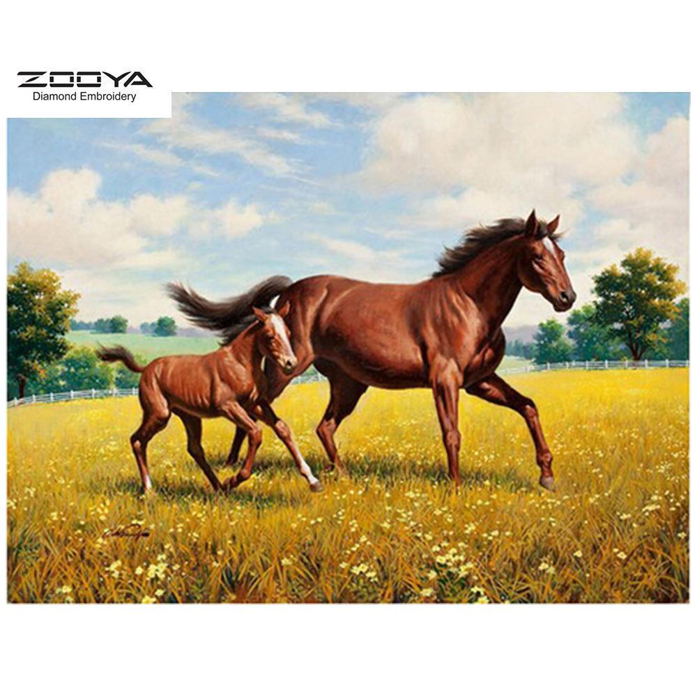 

ЗООЯ DIY 3D Алмазная картина животное лошадь вышивка крестиком домашний декор