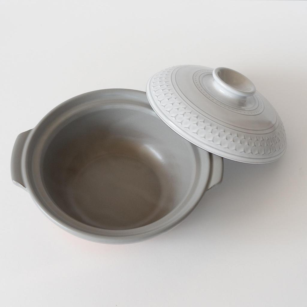 Banko Ware Clay Pot, Size 8 (2-3 servings), 1500ml, Microwave, Oven, and Direct Flame Safe, CLEA KASUMI (Gray), Made in Japan, 32681