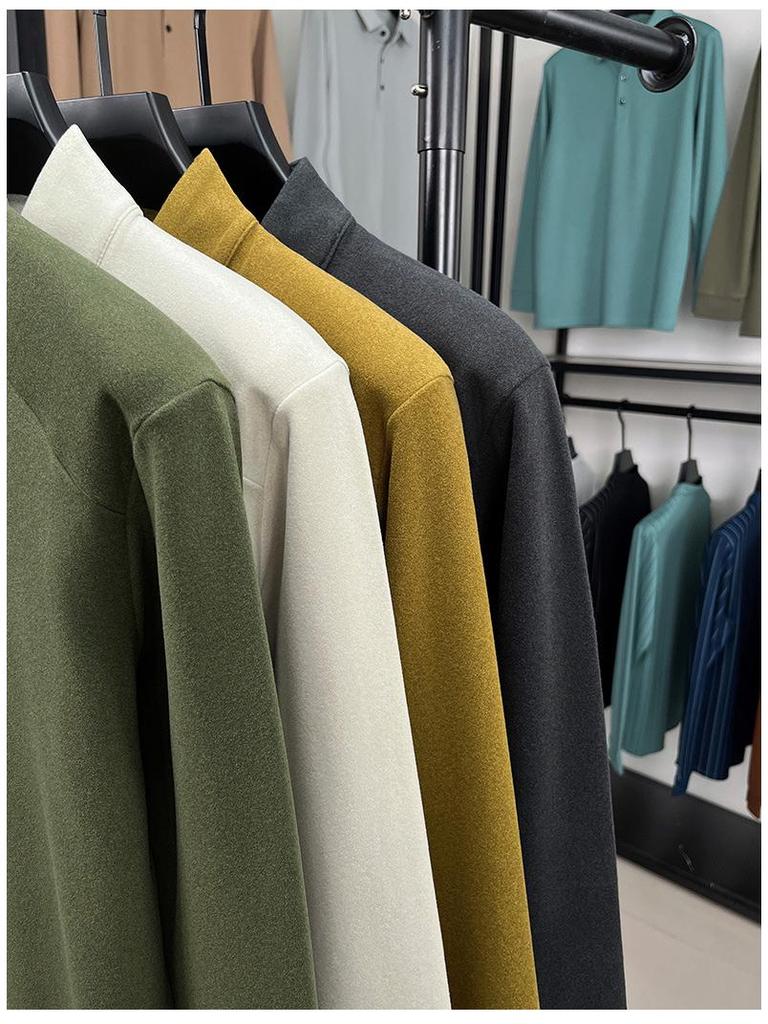 2025 Men's Loose Fit Half-High Collar Warm Base Layer Sweatshirt - Versatile Autumn/Winter Top