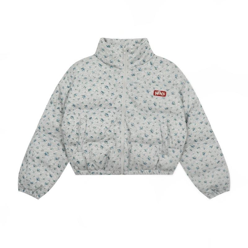 New Women's Winter Short Cotton-padded Jacket Small Floral Cotton-padded Jacket Loose Padded Coat