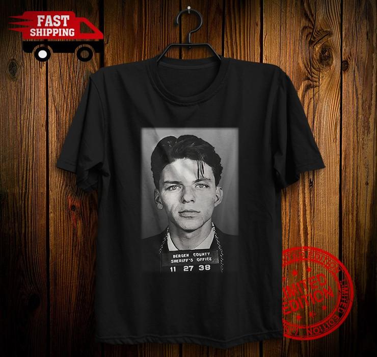 Vintage 1938 Frank Sinatra Mugshot shirt sweater Bergen county arrested Unisex T-Shirt S