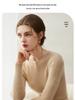 Elegant Women's Round Neck 100% Cashmere Slim Fit Sweater Dress