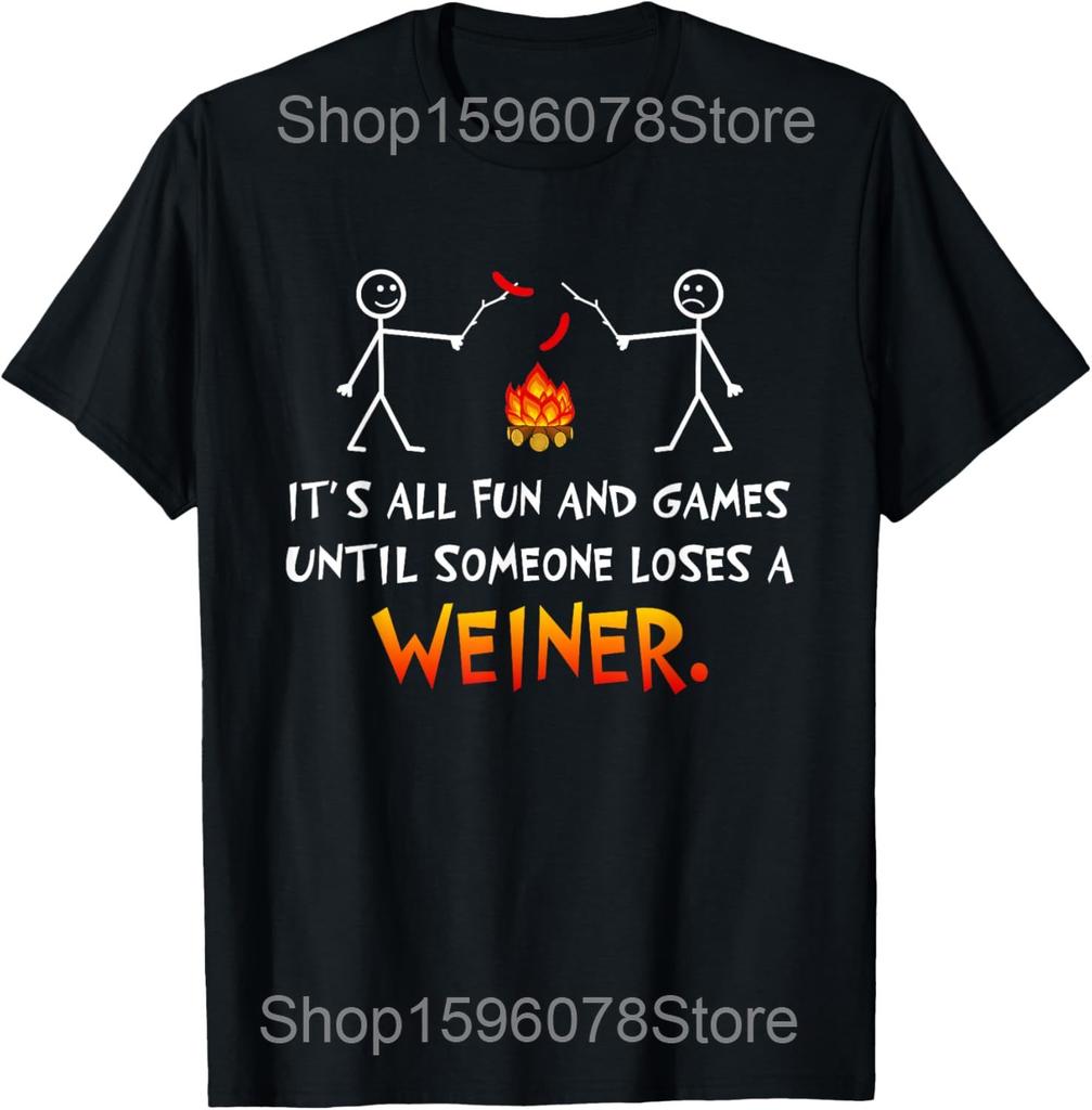 Modo Acampamento Engraçado Ligado Campista Feliz Camisetas de Acampamento Homens Algodão Humor Streetwear Camiseta Manga Curta Unissex Roupa Solta