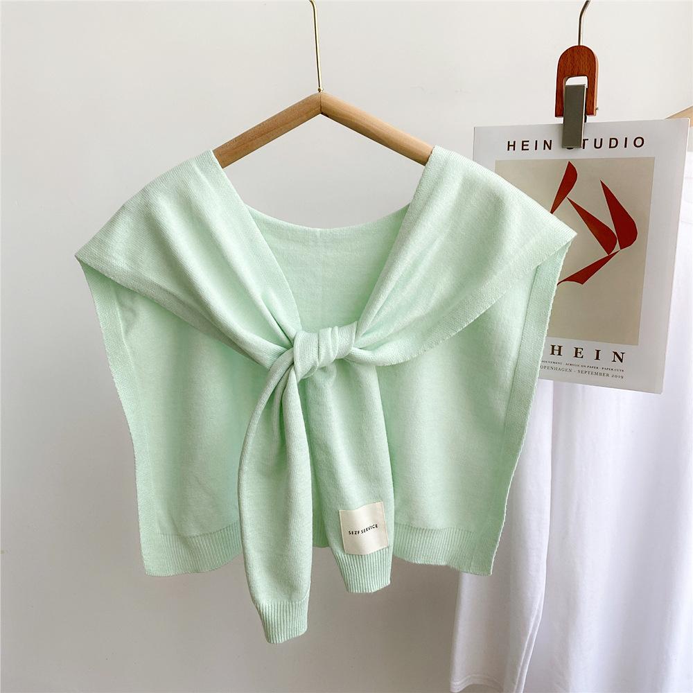 45*96cm Einfarbiger Strick-Sonnenschutzschal Dekoration Falscher Abnehmbarer Kragen Kleideraccessoires Schützt Hals Schulter