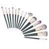 14Pcs Makeup Brush Set Dark Green Beginner Cosmetic Powder Blusher Eyeshadow Blending Tool