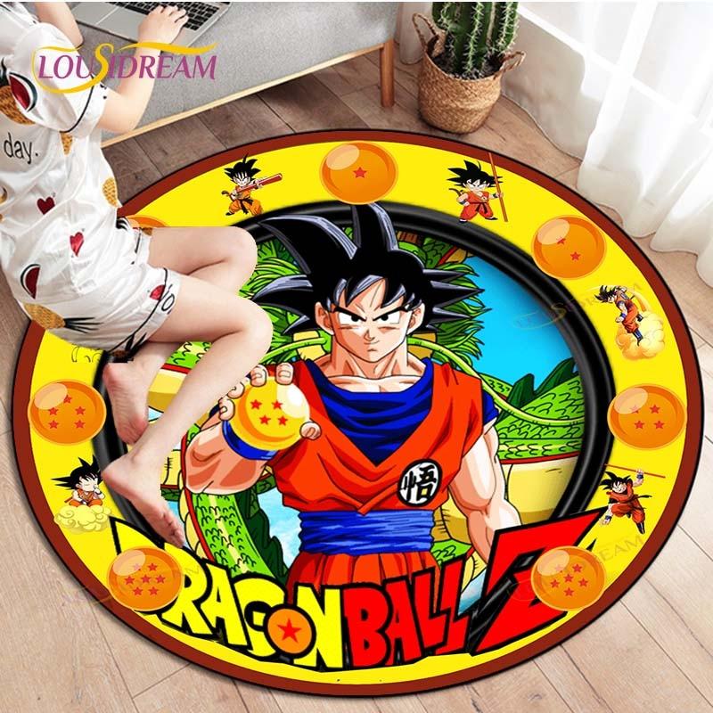 Dragon Ball Z Round Goku Living Room Decoration Carpet Kakarot Animation Rug Flannel Home Floor Mat Bedroom Rug