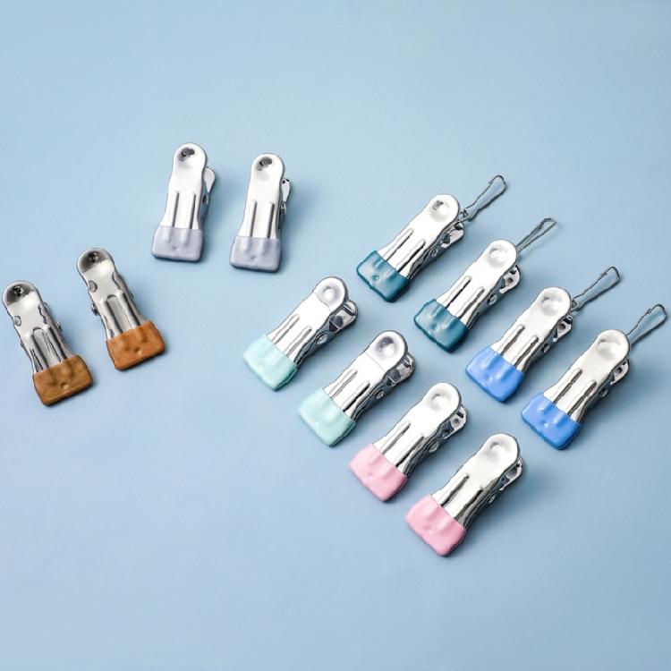 10pcs Sandproof Towel Clamps Heavy Duty Stainless Steel Clothespins Clothes Fasteners for Beach Lovers and Campers Use