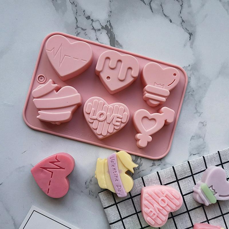 Multicavity Love Heart Chocolate Silicone Mold Candy Biscuit Mould Love Ice Tray Baking Tool Gift Love Fondant Cake Candle Mold