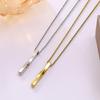 Cross-border Spiral Long Bar Titanium Steel Couple Necklace - Hip Hop Ins Cold Style