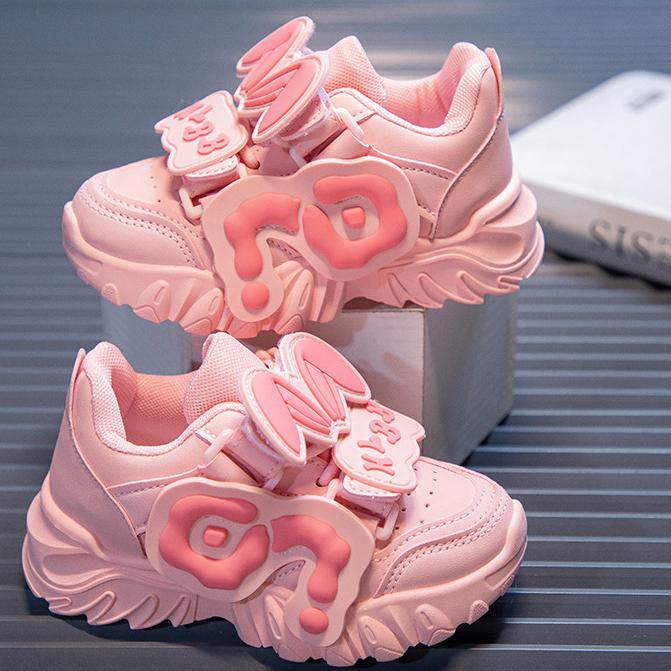 Kinder Netzschuhe Mädchen Sportschuhe Frühling und Herbst Neu Atmungsaktiv Mädchen Papa Schuhe Vielseitige Weichsohlige Laufschuhe