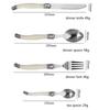 24Pcs Laguiole Cutlery Set Steak Knife Fork Soup Tea Spoon Ivory White Plastic Handle Food Grade Stainless Steel Dinnerware