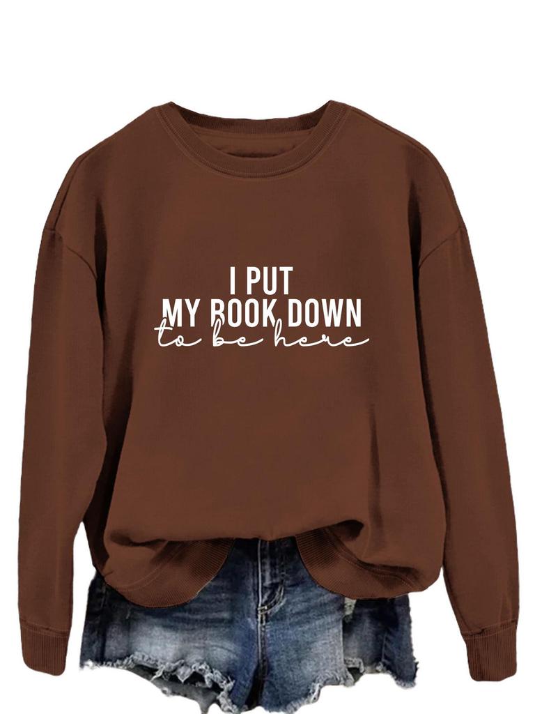 Trendy European & American Letter Print Long Sleeve Hoodie