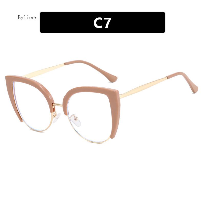 Qualität Cat Eye Halbrahmen Übergroße Fassung Brille Blaulichtfilter Neue Brillenfassung Ins Retro Trend Modebrille