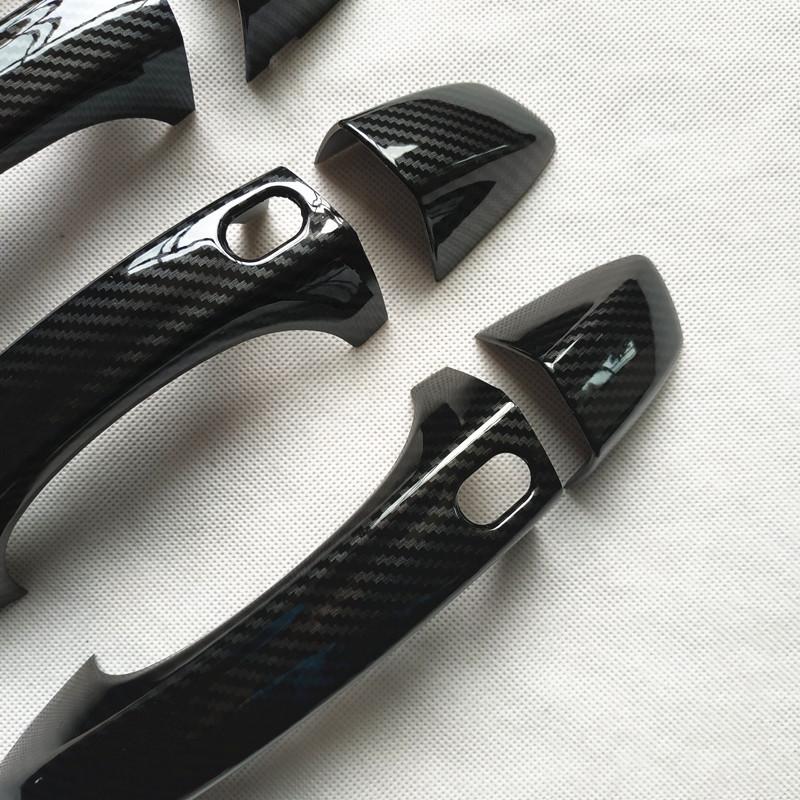 Plastic Imitation Carbon Fiber Door Handle Cover Trim for Skoda Octavia 4 IV  Mk4 RS VRS Accessories Car Styling Sticker