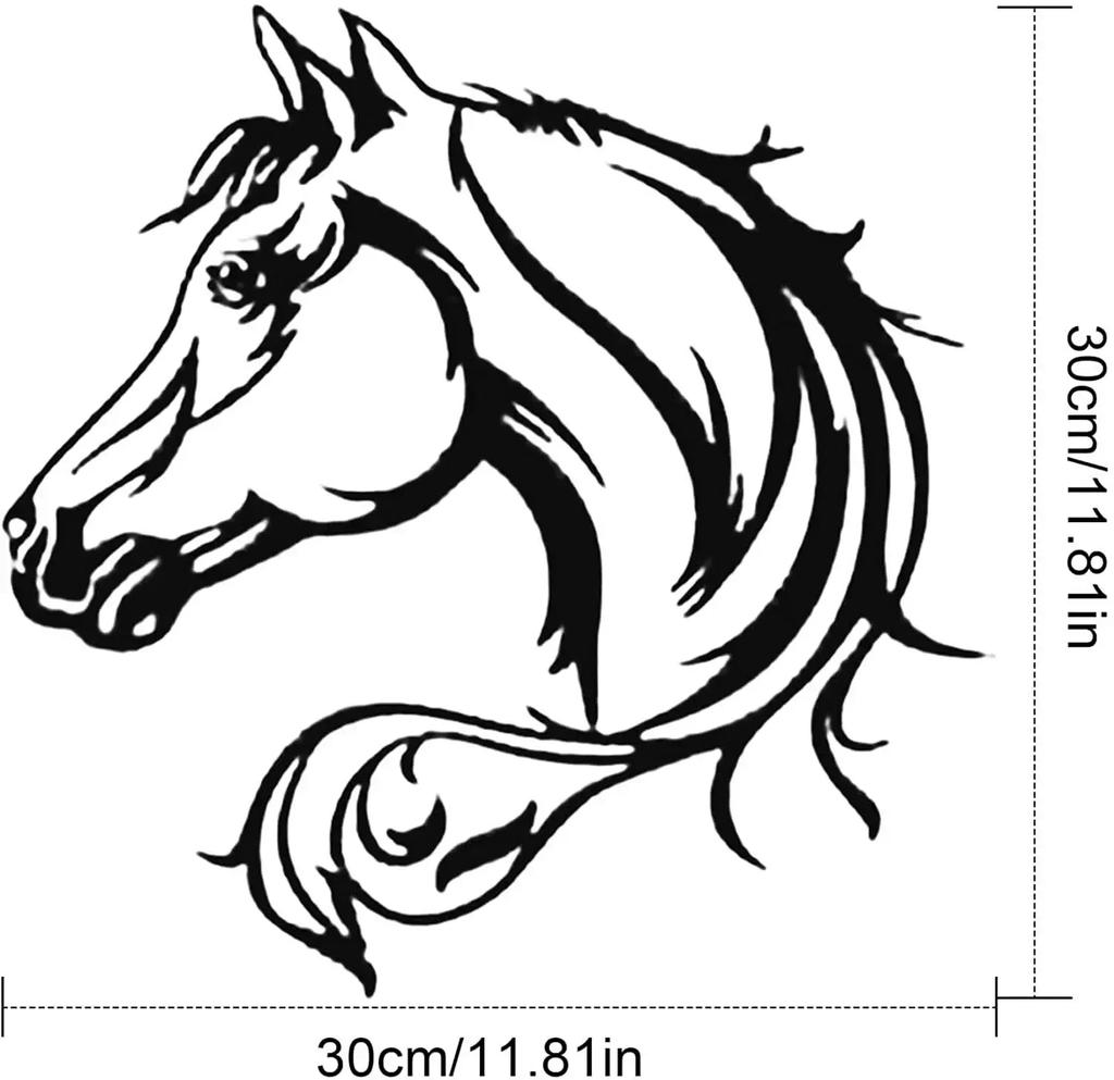 1pc Horse Head Metal Wall Art Home 2D Silhouette Wall Decoration Iron Art Silhouette Wall Sticker Wall decor metal wall hanging