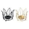 Metal Wire Flower Shape Tealight Candle Holder Hollow Out Iron Candle Stand Table Centerpiece Candlestick for Wedding