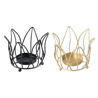 Metal Wire Flower Shape Tealight Candle Holder Hollow Out Iron Candle Stand Table Centerpiece Candlestick for Wedding
