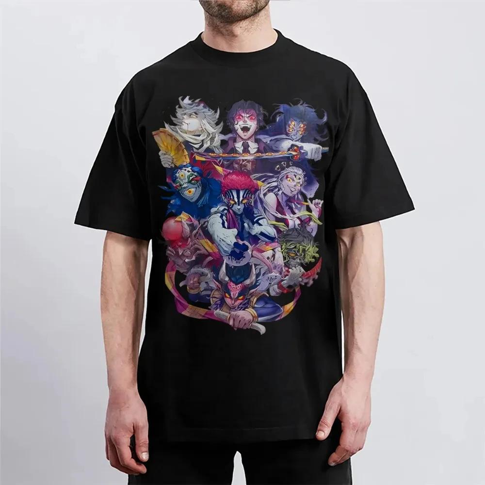 Hot Sale Anime Peripherals Demon Slayer Manga Graphic Print Short-sleeved Men Women Cotton Comfortable Soft Loose Casual Oversized Top Summer New Tee