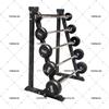 Integrated Rubber-Coated Barbell Set with Rack