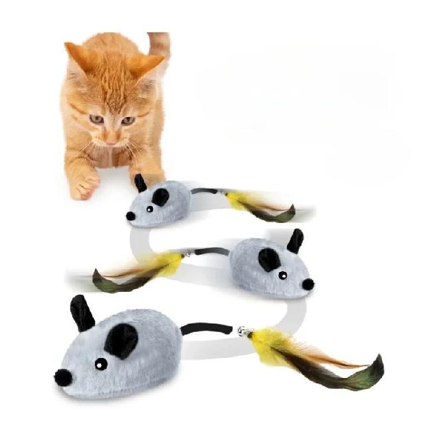 Automatic Sensing Moving Mouse Interactive Cat Toys Electronic Remote Squeaky Cat Toy For Kitten USB Rechargeable Pet Plush Toy