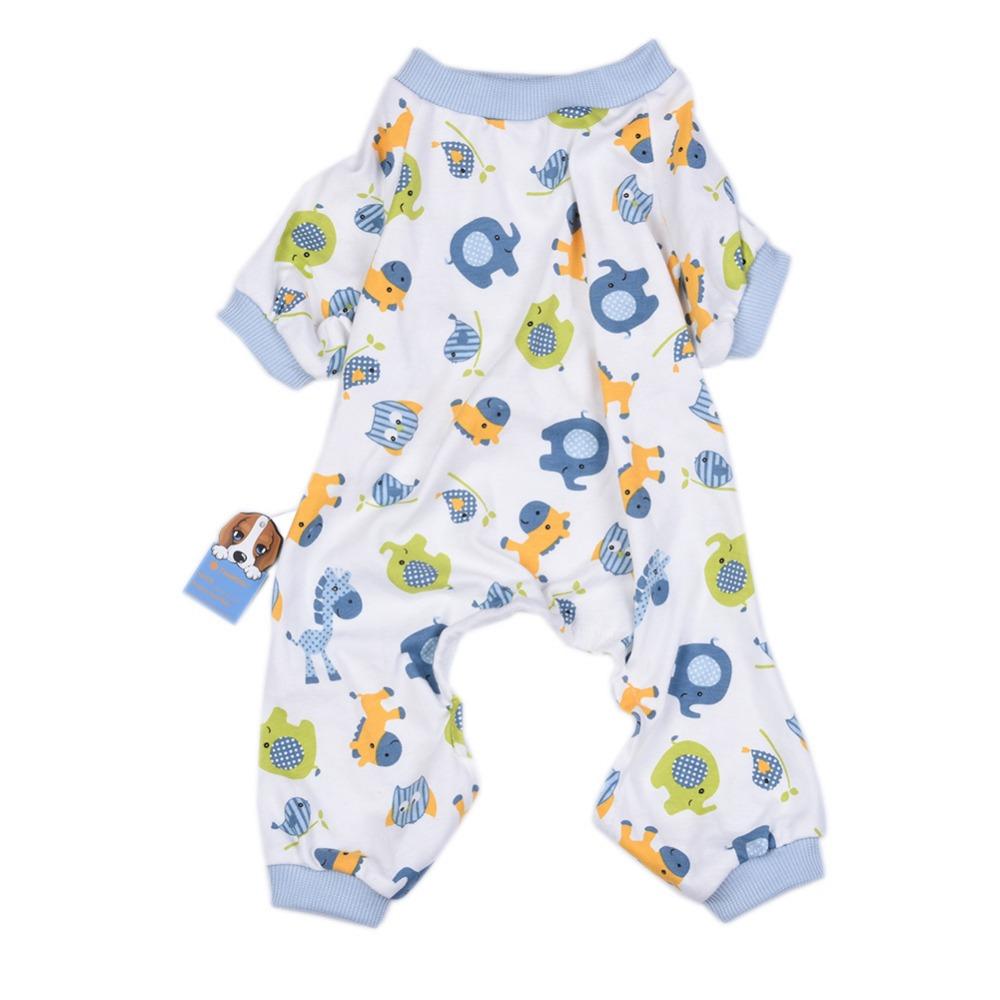 Pet clothes pajamas with elastic washable wear-resistant cotton pajamas dog clothing puppy home