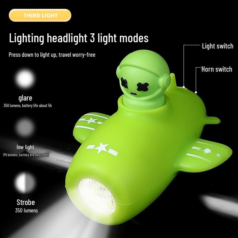 High Brightness Front Bike Light & Horn for Children's Night Riding