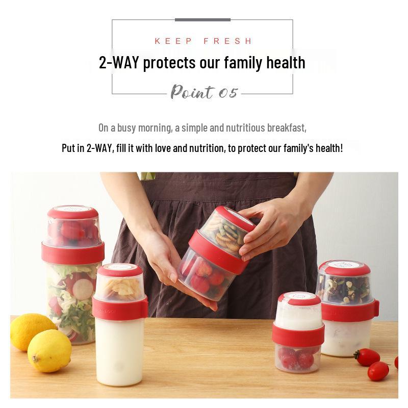 Portable Double-Layer Divided Sealed Box for Fresh-Keeping: Ideal for Baby Food and Outings