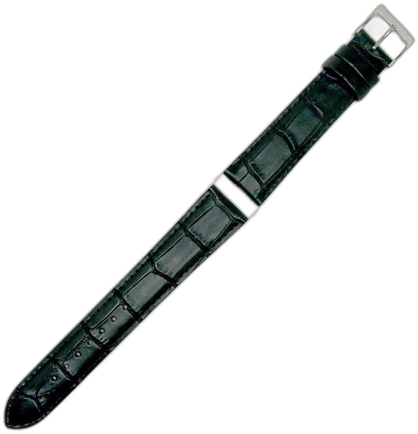 

[Maruman] [EICO] Watch Band, Cowhide (Embossed Crocodile), Made in Japan, Size S 53584, Black, 16mm